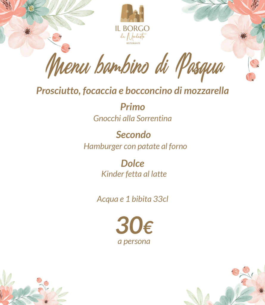 Menu Pasqua da Modesto bambini